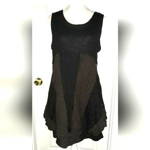 3322 Womens Dress Checkered Ruched Lagenlook Balloon Dress